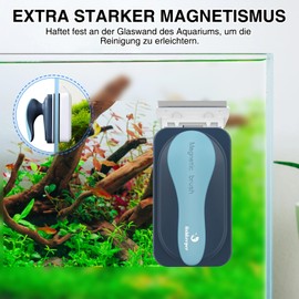 fishkeeper Aquarium Magnetic Brush Aquarium Glass Cleaning with Scraper, Glass Brush for Fish Tank Aquariums (S)