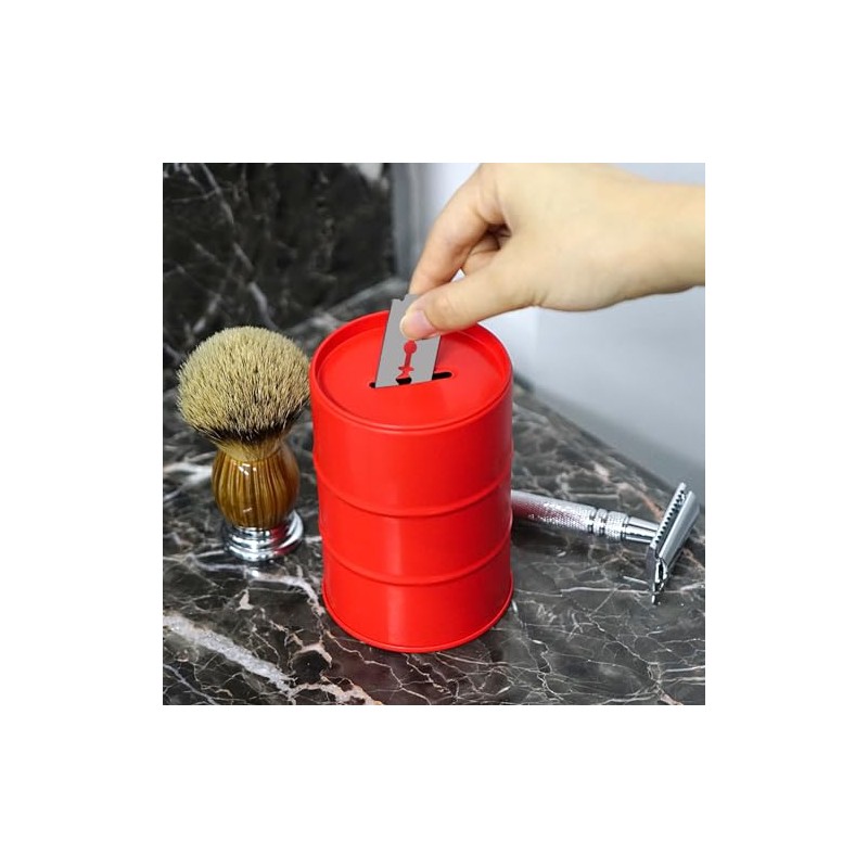 Linkidea Safety Razor Blade Disposal Container Box, Metal Razor Disposal