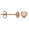 Kooljewelry 14k Rose Gold Small Petite Heart Stud Earrings, Metal