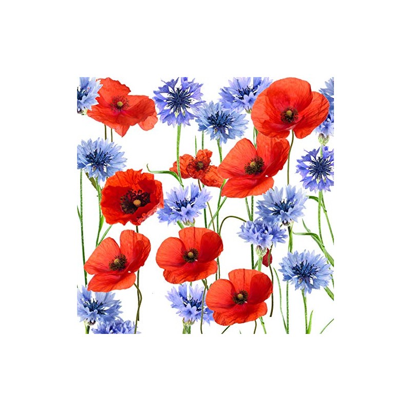 Tischdeko Pack of 20 napkins poppies flower meadow summer poppies