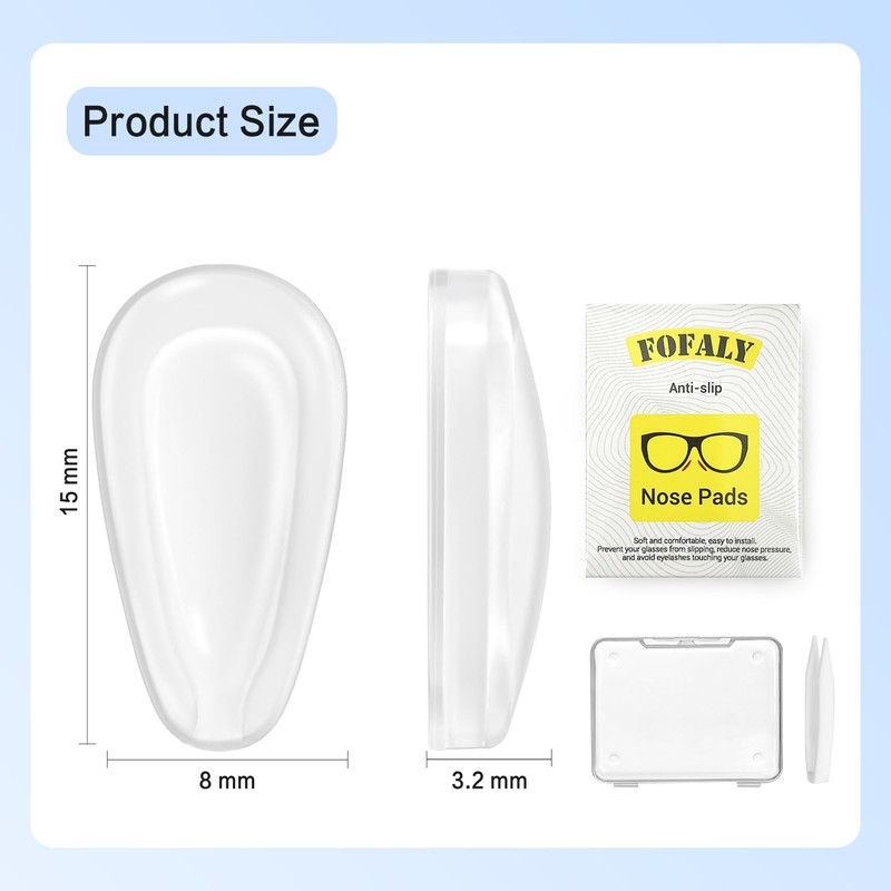 FOFALY Glasses Nose Pads, Anti Slip Eyeglass Nose Pad 3.2mm