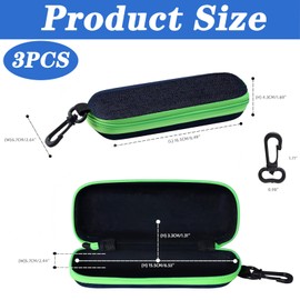 Pack of 3 Glasses Case Box, Fashion Hard Glasses Case, Portable Travel Glasses Bag with Zip, 3-Piece Portable Denim Glasses Tui, Travel Glasses Bag with Zip, for Women, Men, Girls
