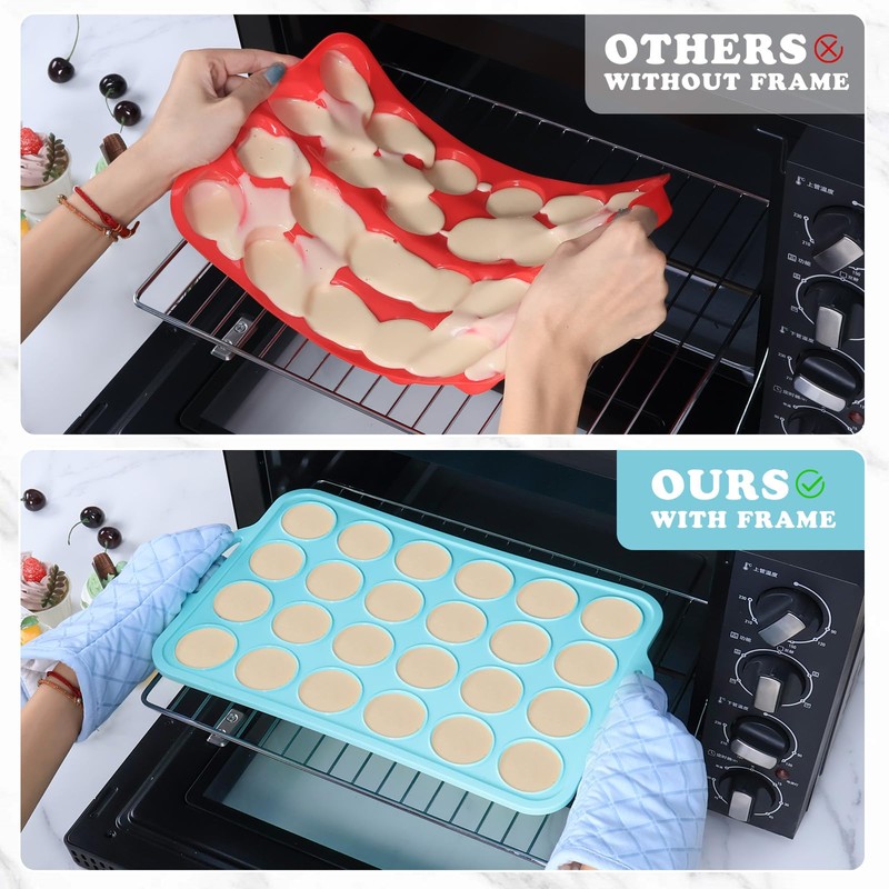 Silicone Mini Muffin Pan with Frame: Nonstick 24 Muffin Tins