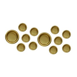 QCAA Solid Brass Finger Pull, 3/4", Polish Brass, 12 Pack