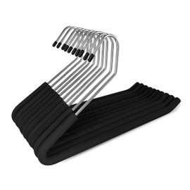 Homa Jia Open Ended Pants Hangers, 10 Pack Non-Slip Foam Padded Pants Hangers Space Saving Heavy Duty for Jeans, Trousers, Slacks
