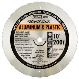 IVY Classic 35056 Swift Cut 10" 200 Tooth Aluminum & Plastic Cutting Circular Saw Blade with 5/8" Arbor, 1/Card
