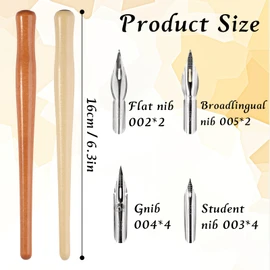 Tikplus Dip Pen, 14Pcs Comic Comic Dip Pen with 2 Pen Hold and 12 Nibs, Calligraphy Pen Set for Drawing, Writing,Lettering and Sketch Cartoon, 4 Szies Nibs