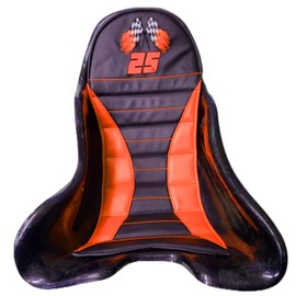 RACE KART SEAT PAD FOR KARTING FOR WING KART SEAT ORANGE/BLACK SIZE EX LARGE YOUR RACE NUMBER EMBROIDERED IN THE PAD