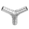 sourcing map 17/32" Y Shape Hose Barb Pipe Fitting, 304