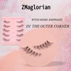ZMaglorian Half Eyelashes Natural False Eyelashes Clear Band Pair Lashes