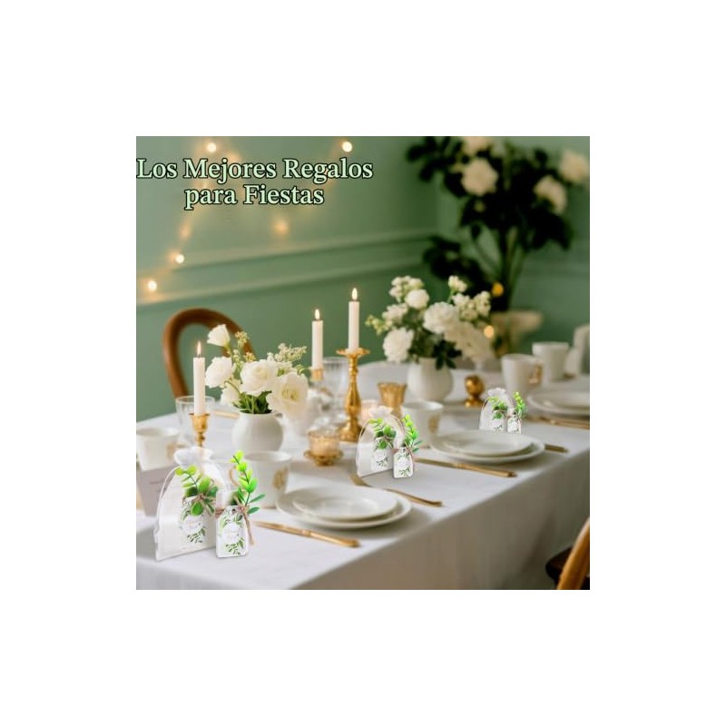 50 jabones hechos a mano para bodas, recuerdos de eucalipto