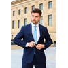 KissTies Mens Blue Solid Satin Tie Necktie Wedding Ties +