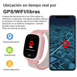 PTHTECHUS 4G Reloj Inteligente teléfono para niños y niñas,HD Toque niños Reloj con localizador GPS WiFi Video Llamada música cámara de Dos vías SOS Video Bluetooth Reloj Regalo para 4-14 años