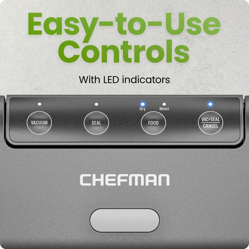 Chefman Food Vacuum Sealer Machine, Compact Vacuum Sealer with Moist