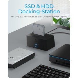 ICY BOX IB-1122-U3 HDD / Hard Drive Docking Station USB 3.0 for SATA 2.5 Inch and 3.5 Inch Hard Drive Cloning Station and Reader Adapter External Black