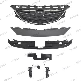 FOFUYEY 7PC For Mazda 6 2014-17 Front Bumper Radiator Grille Upper Bracket Support Cover