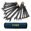 Kit Herramientas Yiyeie Mecanicas Llaves Combinadas De Matraca 15pc Y0052 Negro