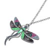 NEWEI Enamel Dragonfly Necklace with Rhinestones Cute Dragonfly Pendant Jewelry