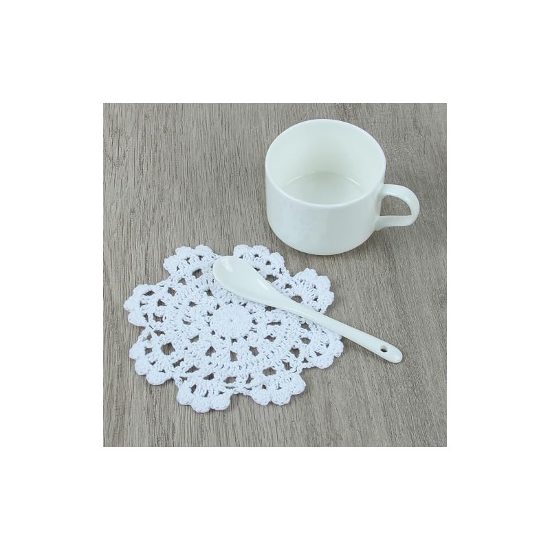 kilofly Handmade Crochet Round Cotton Lace Table Placemats Doilies Value