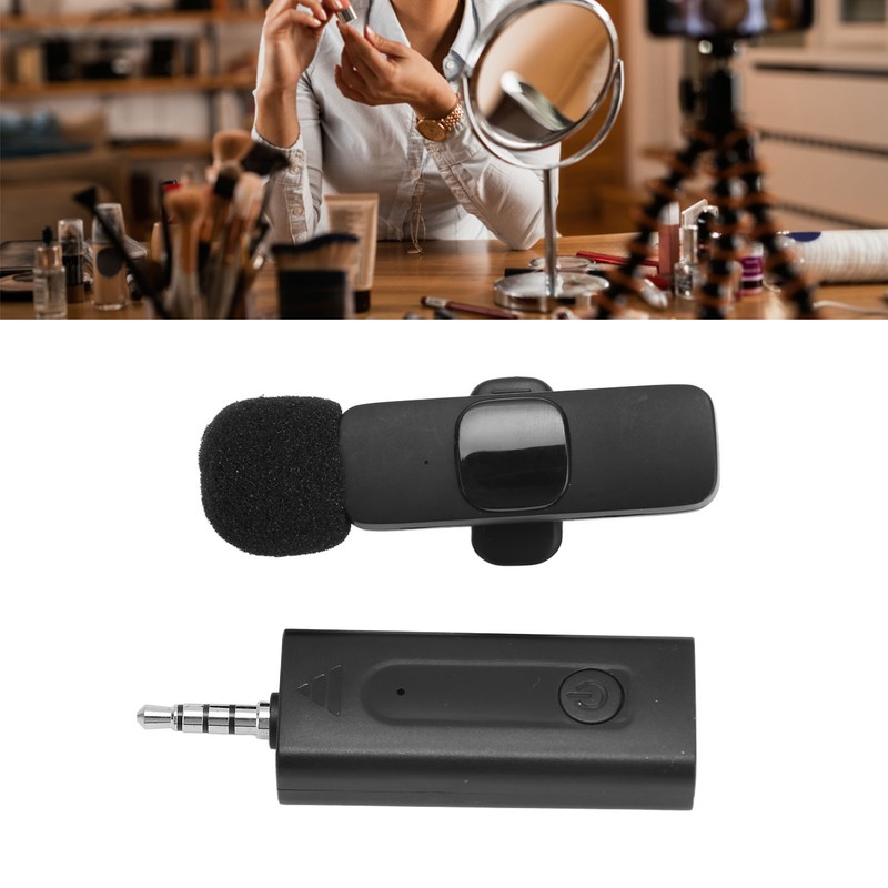 3.5mm Wireless Lavalier Lapel Microphone Intelligent Noise Canceling Automatic Pairing