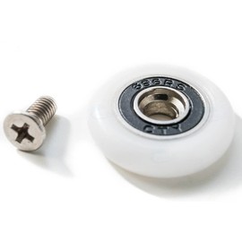 AquaParts Shower Cubicle Rollers, Diameter 23 mm Wheel Diameter, Pack of 8, for Shower Cubicle Door, Sliding Door, Shower Door Wheels, Castors, Shower Door Rollers