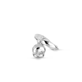 Donipreziosi Adjustable Ring with Capri Bell in White 925% Silver Made in Italy - Ring with Bell Pendant, Silver, Not applicable