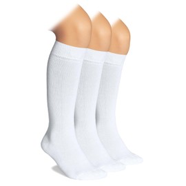 Knee High Socks for Girls Boys & Unisex Little Kids Soft Comfortable Rayon derived from Bamboo Socks & Long School Uniform & Chemical-Free & 3 Pairs White | 3-4 Years