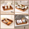 Hiitytin Wood Serving Tray with Metal Handles, Ottoman Tray Large