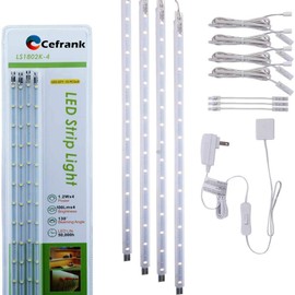 Set of 4 LED Light Bar Kit for Display Cabinet -White
