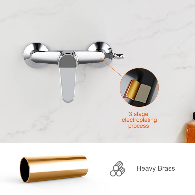 Ibergrif Shower Mixer Valve Wall Mounted, Shower Faucet Single Lever