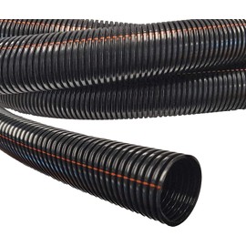 Electriduct 3/4" UV Rated Non-Slit Flame Retardant Wire Loom Black Tubing Flexible Corrugated Conduit Cable Hose - 25 Feet