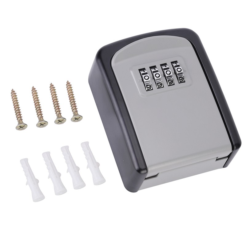 4 Digit Combination Password Key Lock Box Wall Mount Safety