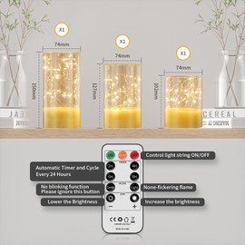 Forever Speed 3er-Set Led Kerzen Aufladbar 1000mAH mit Fernbedienung Timer Lichterkette Kerzen Wiederaufladbare Dekorative Lichter Dimmbar Flammenlose Kerzen für Wohnkultur, Hochzeiten - Weiß