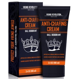 Viking Revolution Balls Deodorant With Aloe Vera and Purslane - Groin and Crotch Anti-Chafing Cream for Men - Quick Drying, Talc-Free Ball Cream 3.4oz