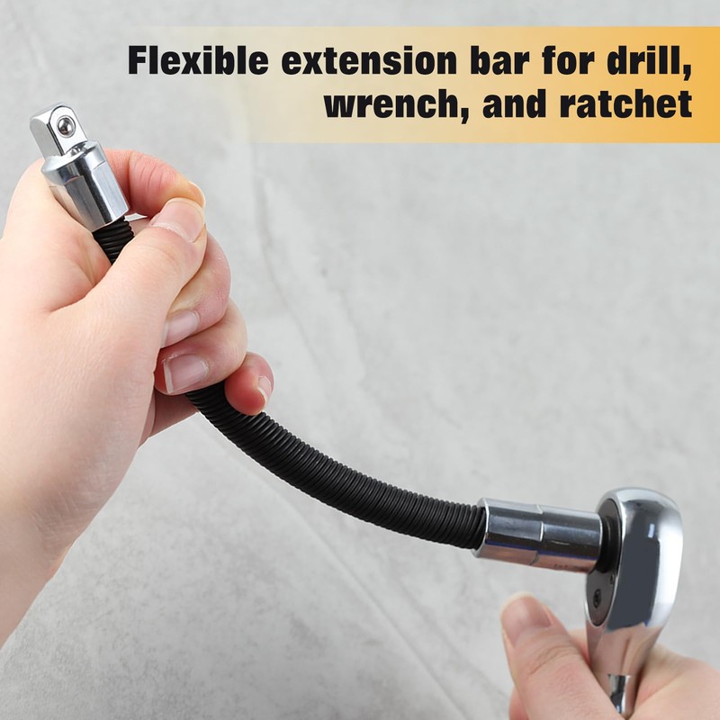 LEONTOOL Flexible Socket Extension Bar Set, Flexible Socket Extension Bar
