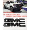 Auto Front Rear Gloss Black Emblem Overlay 2019-2024 GMC Sierra