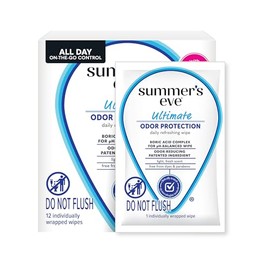 Summer's Eve Toallitas femeninas diarias de máxima protección contra olores, fórmula suave con pH equilibrado con ácido bórico que limpia y elimina el