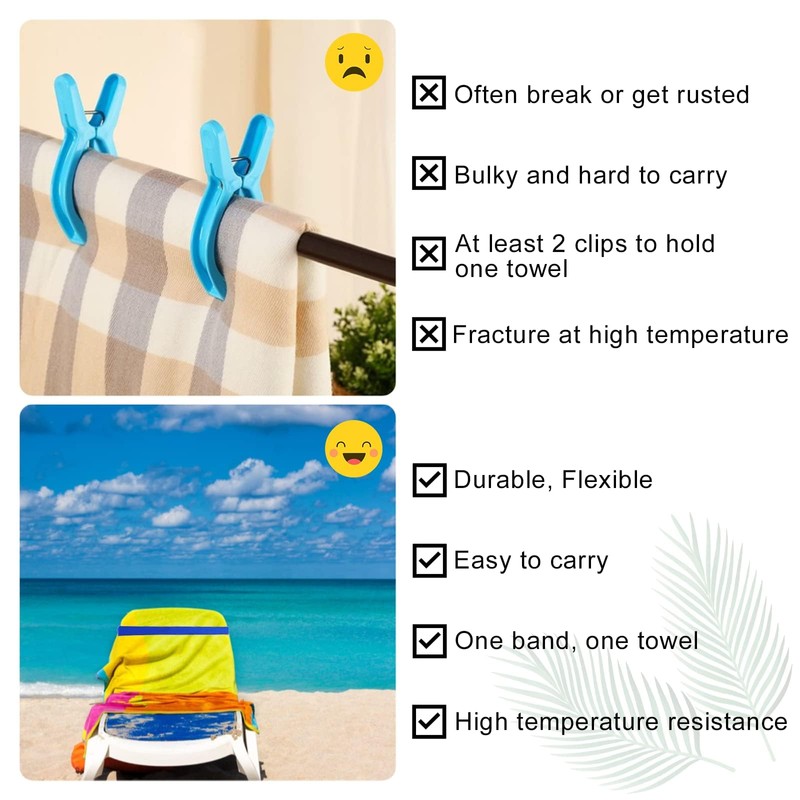 Beach Towel Holder Clips, Towel Straps for Beach Loungers, Pack
