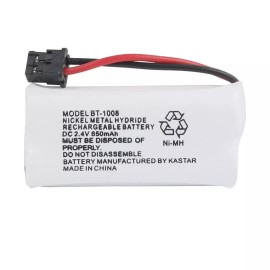 Uniden, Radio Shack, Empire, Dantona, Sanyo Kastar BT1008 Phone Battery for Uniden BT-1008 DECT 2080-3 DWX207 WXI2077 43-269 - 1 Battery