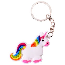 TE-Trend - Einhorn-Schlüsselring 12er Set - fantasievolle Regenbogen-Anhänger für Kinder - perfektes Einhorn-Accessoire für Mädchen & Jungen - Schlüsselanhänger-Set - Pferd-Schlüsselanhänger