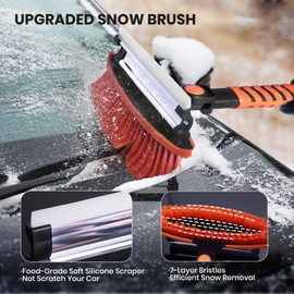 EISENKERN 43" Snow Brush for Car, Ice Scrapers for Car Windshield Extendable, 180° Pivoting Snow Brush Head and Eva Grip, Snow Cleaner for Car Auto SUV Truck