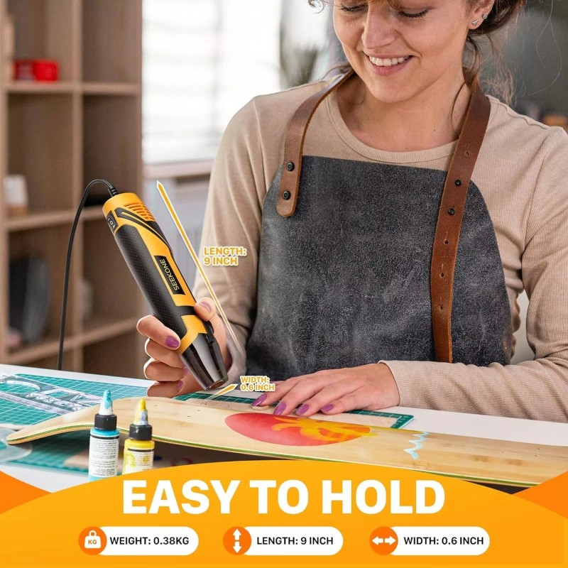 SEEKONE Mini Heat Gun, 350W 2-Temp Settings 500℉ & 842℉