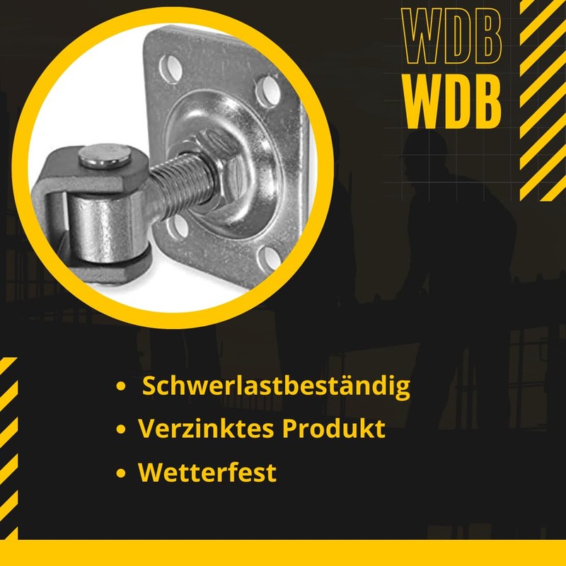 WDB - Gate Rod Adjustable Screw-On Plate - Garden Gate
