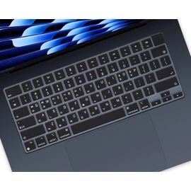 Korean Keyboard Cover for Apple 2025 2024 2023 MacBook Air Laptop with M4 M3 M2 chip 15.3-inch A3241 A3114 A2941,MacBook Air 13.6 inch A3240 A3113 A2681 Skin Protector-Black