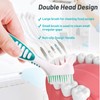 Mckkor Denture Brush 4 Pack,Double Sided Denture Toothbrushes, Multi-Layered Bristles