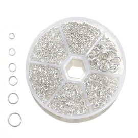 Silver Jump Rings for Jewelry Making 970Pcs Stainless Steel Jump Rings O Ring Mental Open Jump Rings Connectors Necklace Repair Kit, 4mm 5mm 6mm 7mm 8mm 10mm