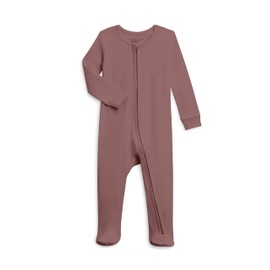 Colored Organics Baby Zip-Up Footed Sleeper with 2-Way Zipper - Newborn Organic Cotton Pajamas - Aster - 18-24M