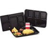 Carlisle FoodService Products Right-Hand 6-Compartment Tray, 10" x 14", Slate