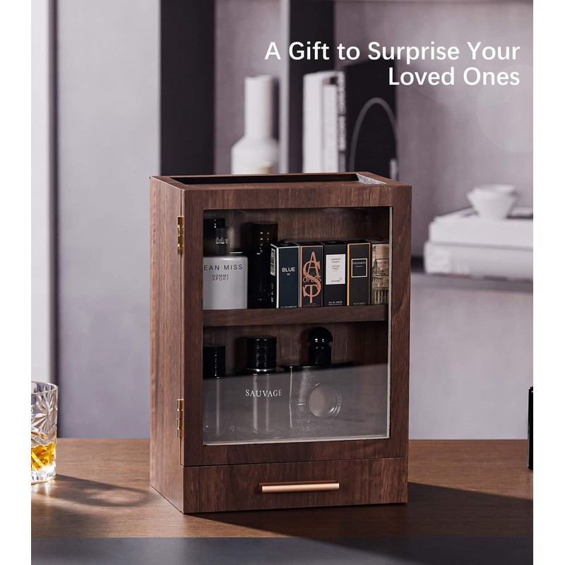 Homde Cologne Storage Organizer with Drawer - Men's Cologne Holder