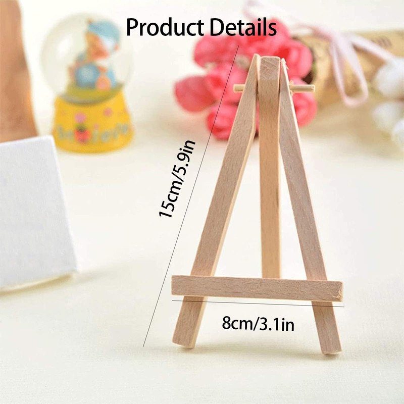 Mini Easel Stand, 2pcs Wooden Mini Easels for Display Tabletop